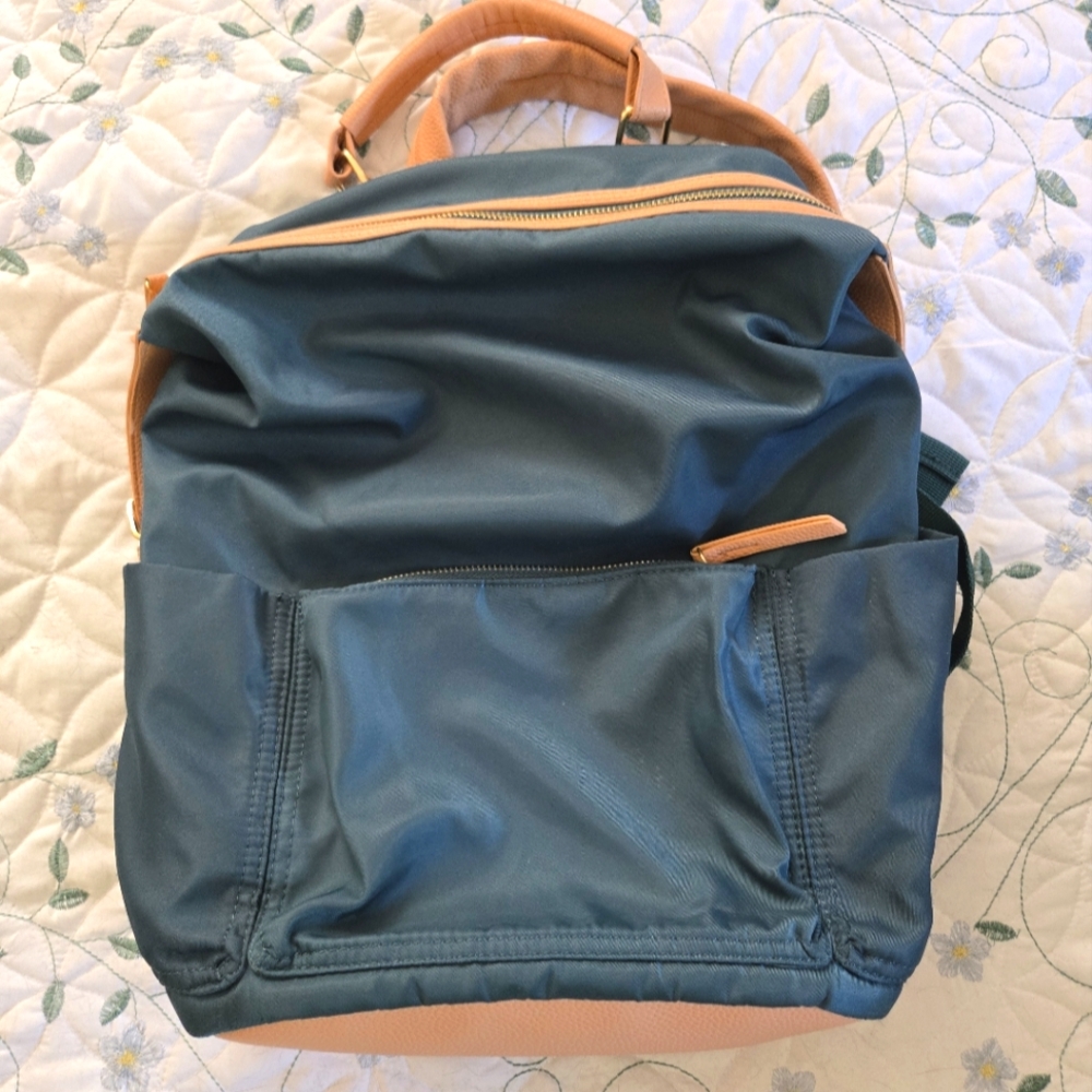 Tommy Bahama Turquoise Blue and Tan Backpack